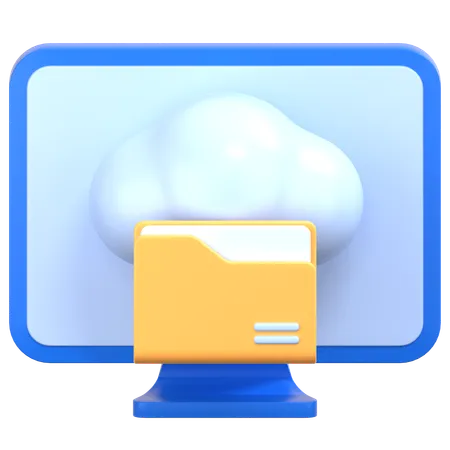 Carpeta en la nube  3D Icon