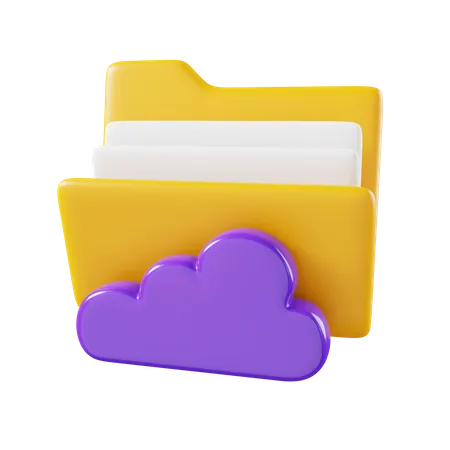 Carpeta en la nube  3D Icon