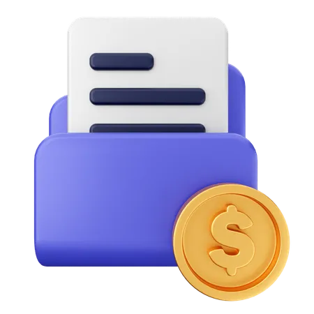 Carpeta de monedas  3D Icon