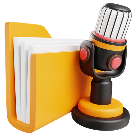 Carpeta de podcasts  3D Icon