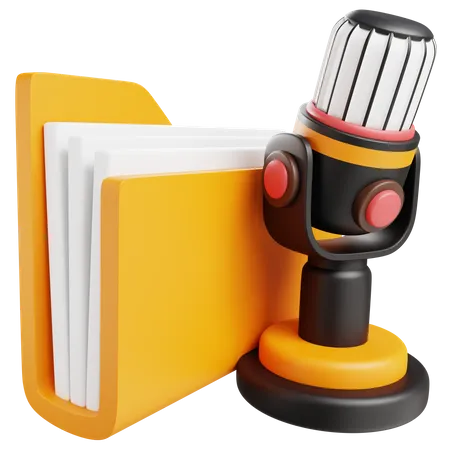 Carpeta de podcasts  3D Icon