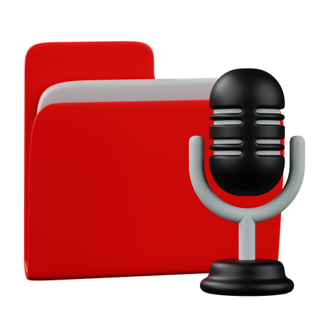 Carpeta de podcasts  3D Icon