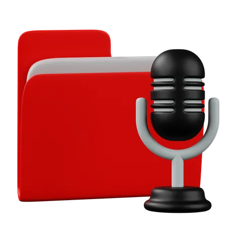 Carpeta de podcasts  3D Icon