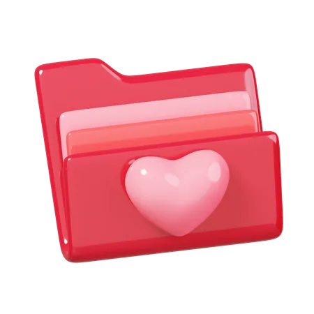 Carpeta de san valentin  3D Icon