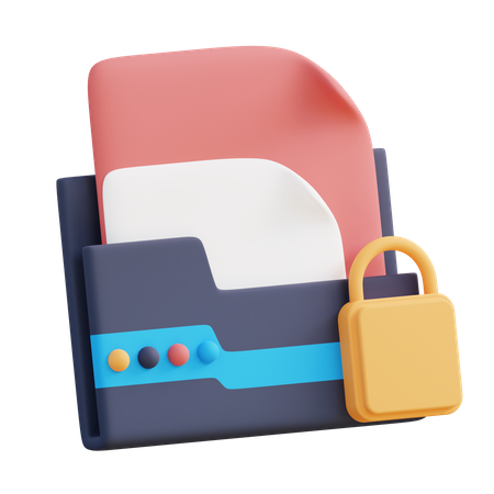 Seguridad de carpeta  3D Icon