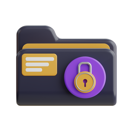 Seguridad de carpeta  3D Icon