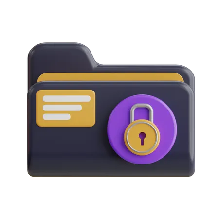 Seguridad de carpeta  3D Icon