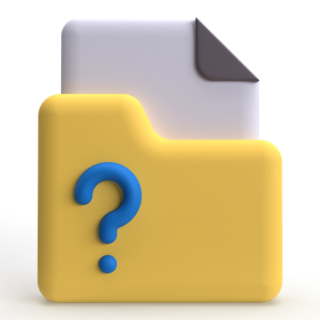 Signo de interrogación de la carpeta  3D Icon