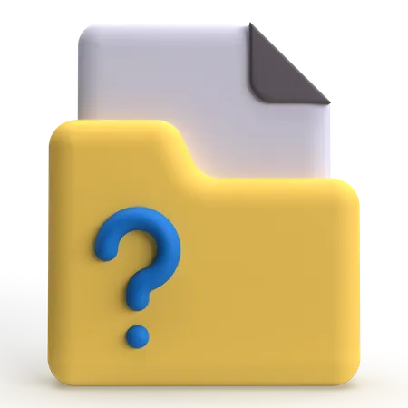 Signo de interrogación de la carpeta  3D Icon