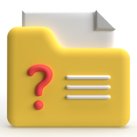 Signo de interrogación de la carpeta  3D Icon