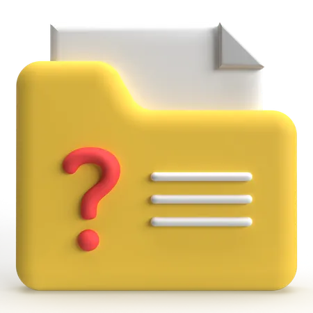 Signo de interrogación de la carpeta  3D Icon