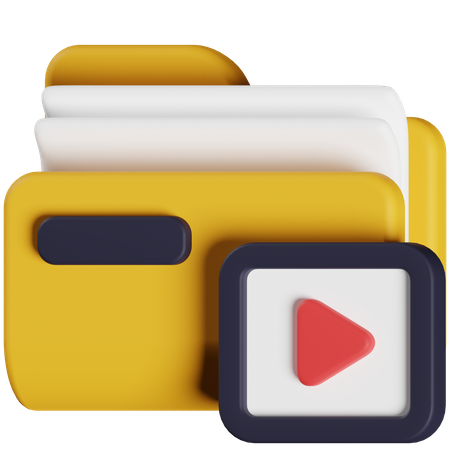 Carpeta de videos  3D Icon