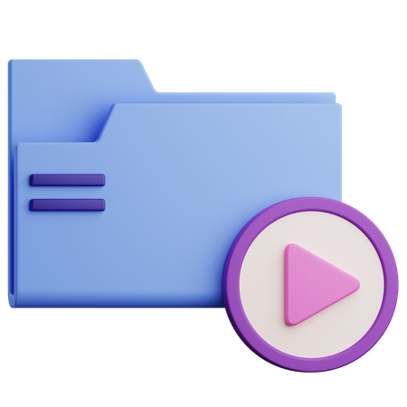 Carpeta de videos  3D Icon