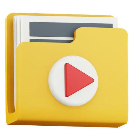 Carpeta de videos  3D Icon