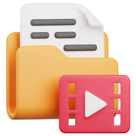 Carpeta de videos  3D Icon