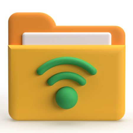 Carpeta wifi  3D Icon