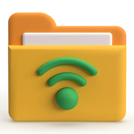 Carpeta wifi  3D Icon