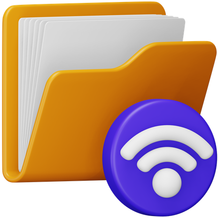 Carpeta wifi  3D Icon