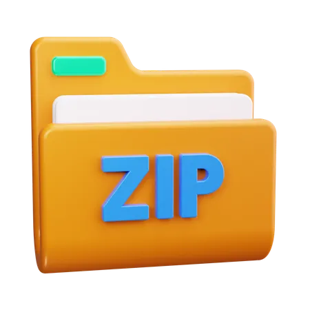 Carpeta zip  3D Icon