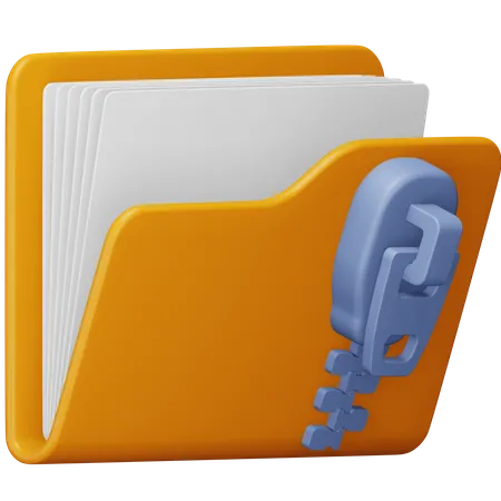 Carpeta zip  3D Icon