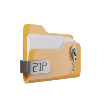 Carpeta zip  3D Icon