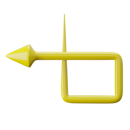 Flèche courbe carrée  3D Icon