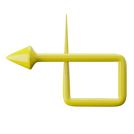 Flèche courbe carrée  3D Icon