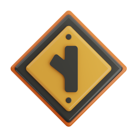 Carrefour en Y à gauche  3D Icon