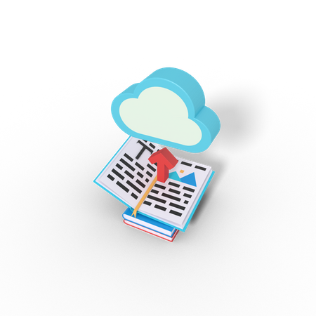 Carregar e-book na nuvem  3D Icon