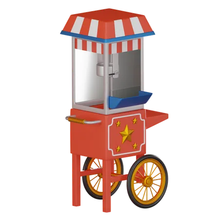 Carrello dei popcorn  3D Icon