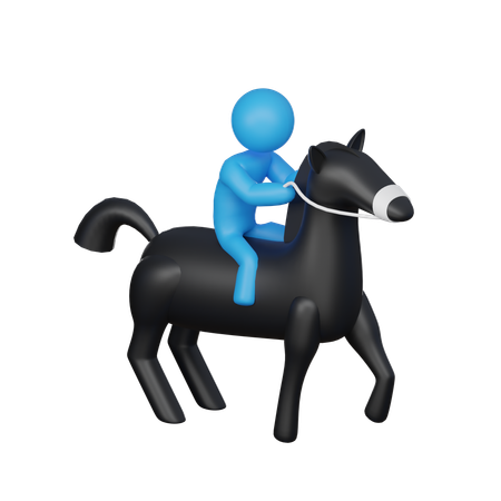 Las carreras de caballos  3D Illustration
