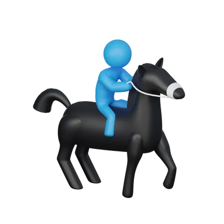 Las carreras de caballos  3D Illustration