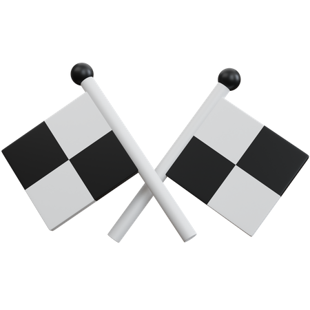 Carreras de dos banderas  3D Icon