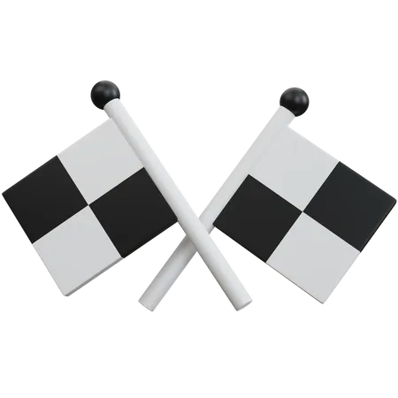 Carreras de dos banderas  3D Icon