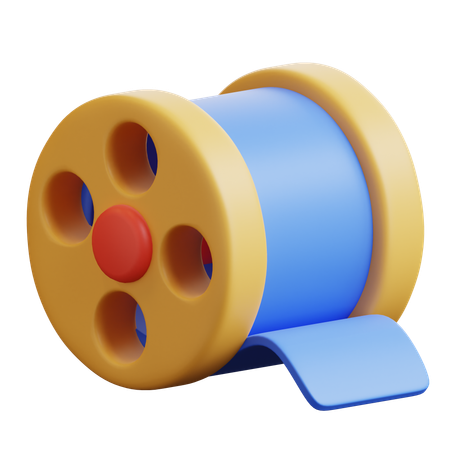 Carrete de cine  3D Icon