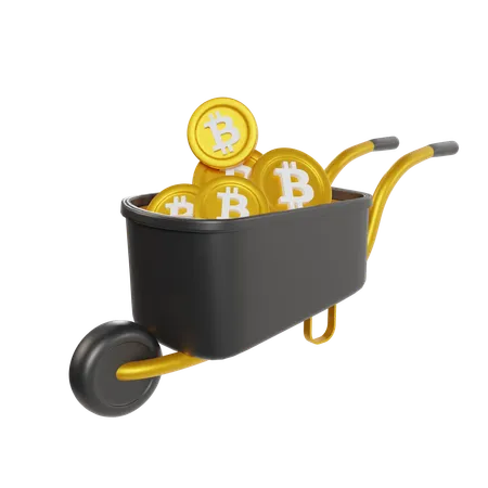 Carrinho de bitcoin  3D Icon