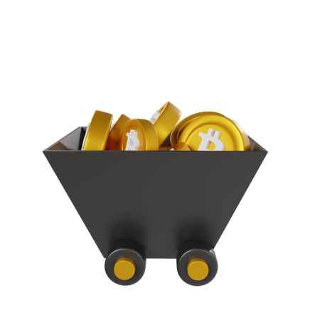 Carrinho de bitcoin  3D Icon