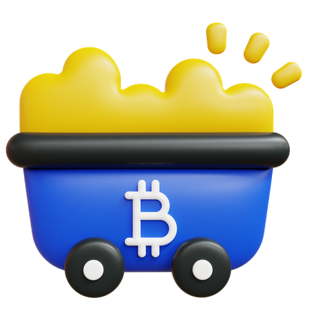 Carrinho de bitcoin  3D Icon