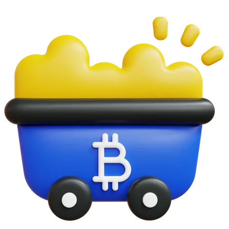 Carrinho de bitcoin  3D Icon