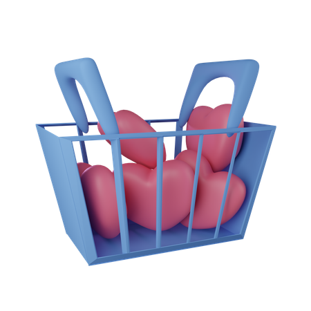 Carrinho de amor  3D Illustration