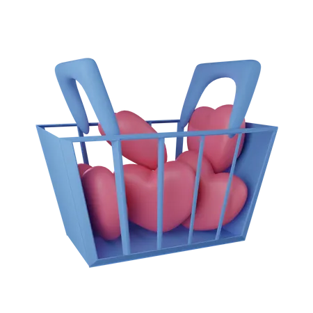 Carrinho de amor  3D Illustration