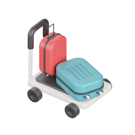 Carrinho de bagagem  3D Icon