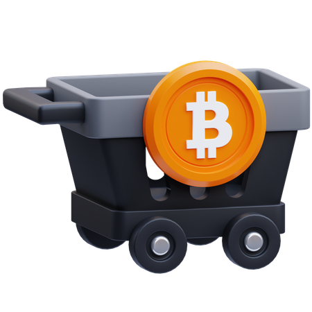 Carrinho de bitcoin  3D Icon