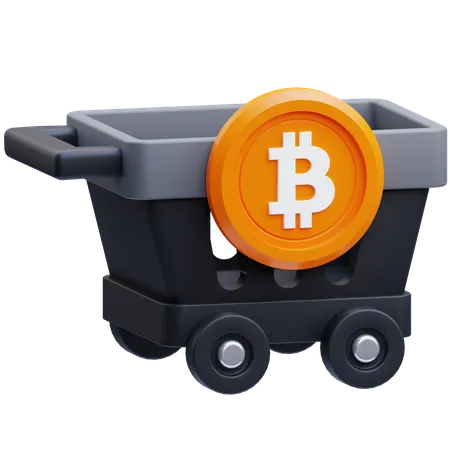 Carrinho de bitcoin  3D Icon