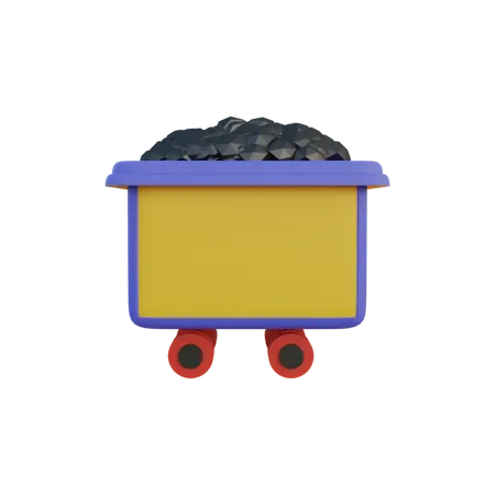 Carrinho de carvão  3D Illustration