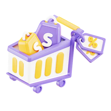 Carrinho de compras  3D Icon