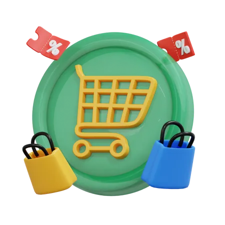 Carrinho de compras  3D Icon