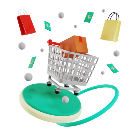 Carrinho de compras  3D Illustration