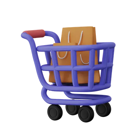 Carrinho de compras  3D Illustration