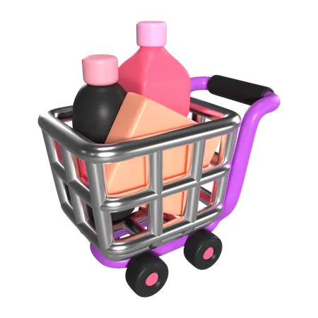 Carrinho de compras cheio  3D Icon